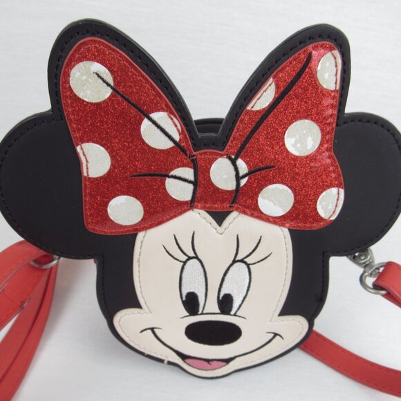 Minnie Mouse Child Purse With Adjustable Strap Minnie Face Zipper Closure - Picture 5 of 16